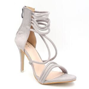 Lala Ikai Women Stiletto Heel Ankle Strap Sandals Size US 9.5 Gray
